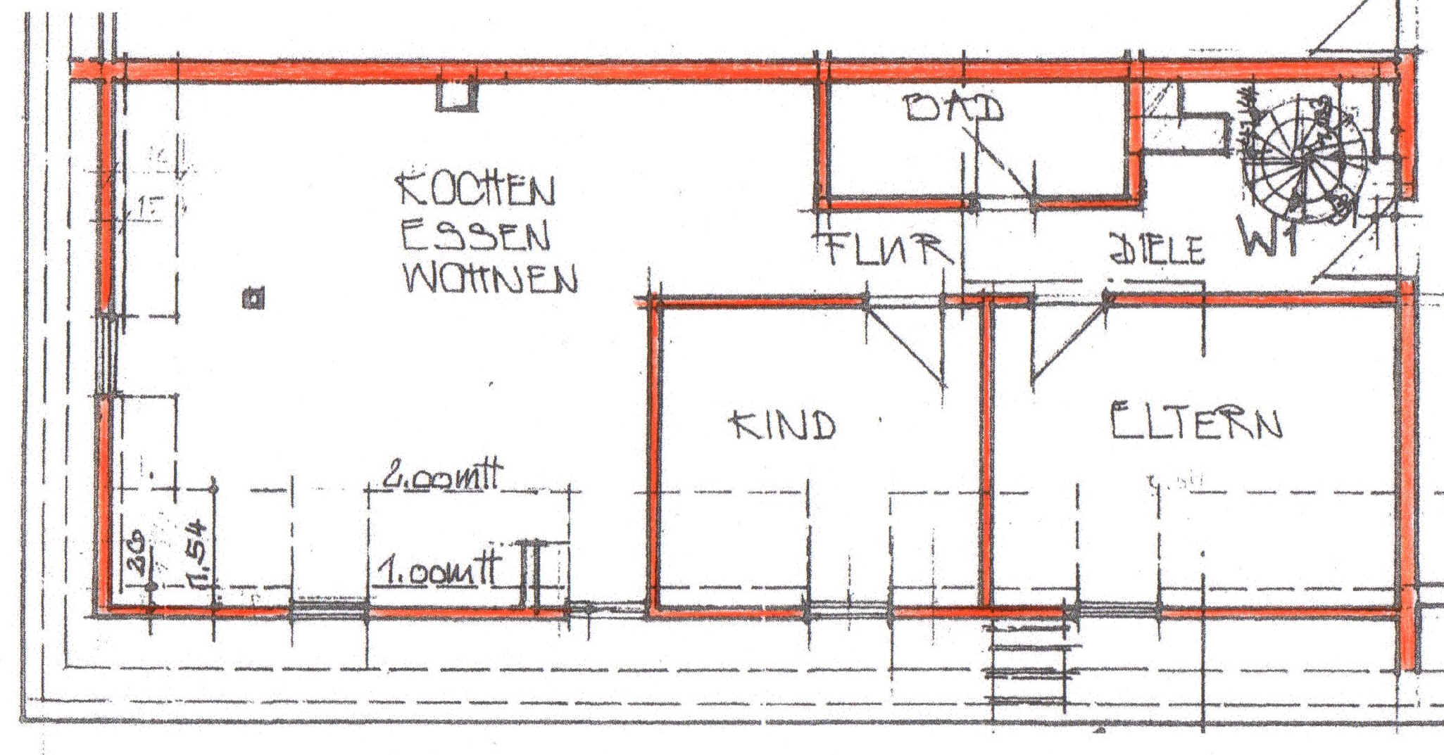 Planskizze zum Angebot einer ger�umigen Mansardenwohnung